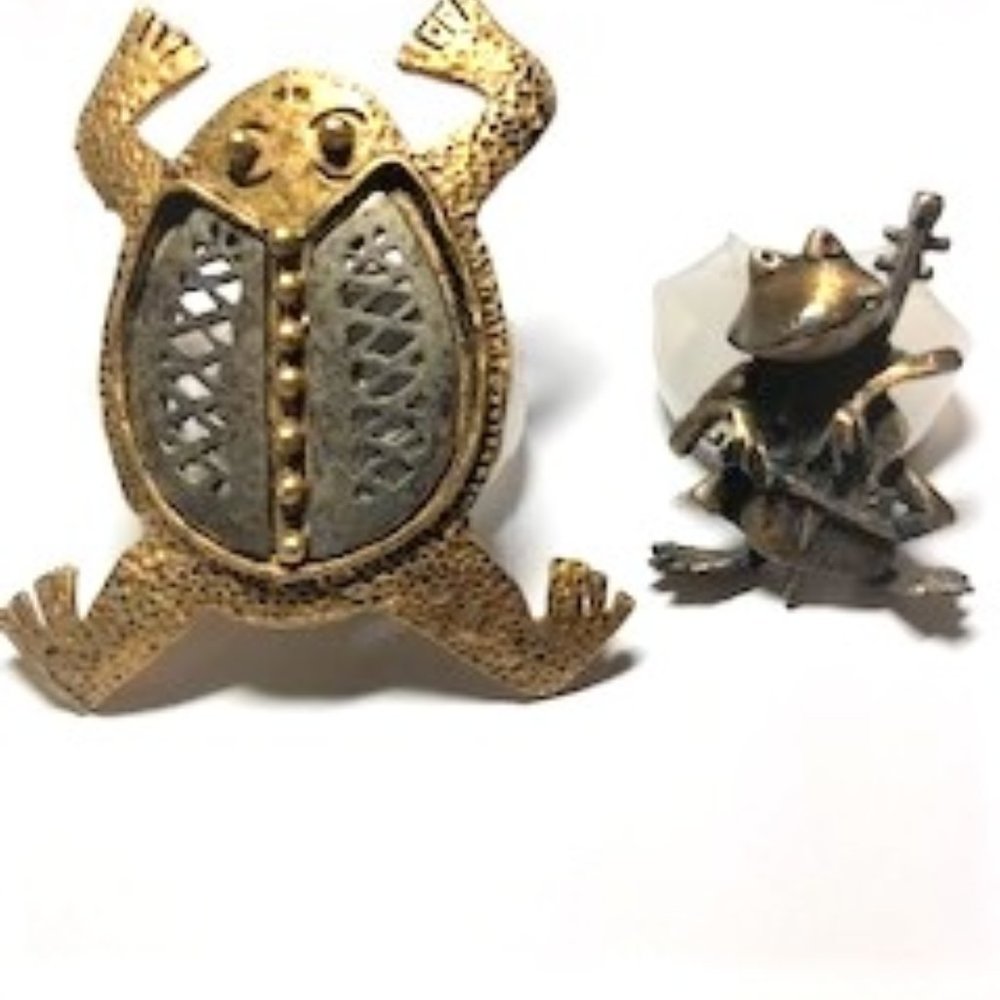 Frog Brooches- Set of 2